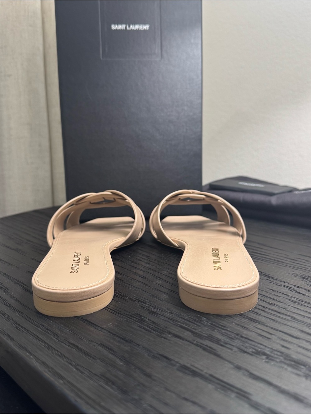 Saint Laurent YSL Tribute Nu Pieds Sandals Leather Nude 37.5 - Picture 7 of 9
